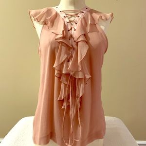 Mandalay silk lace up front and back blouse